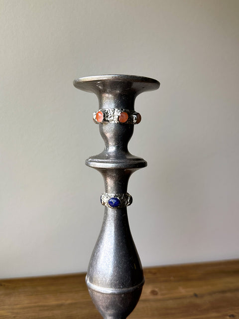 rose quartz/sodalite candle holder