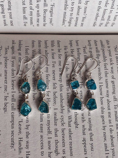 sterling silver apatite earrings