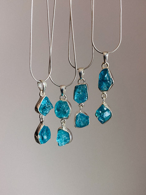 sterling silver apatite necklace